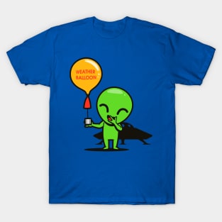 Funny Cute Kawaii Alien Weather Balloon E.T. Cartoon T-Shirt